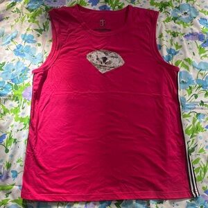 ACTUAL REAL DIAMOND PRINT, size S in women’s, HOT PINK!